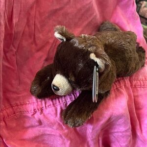 The Bearington Collection Cozy Brown Plush Bear Toy for Small Pets